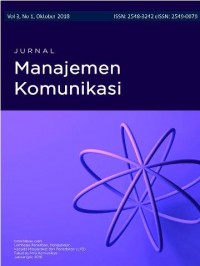 Cover JURNAL MANAJEMEN KOMUNIKASI / Ira Mirawati