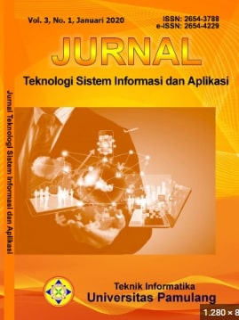 Cover JURNAL TEKNOLOGI SISTEM INFORMASI dan APLIKASI / Aries Saifudin