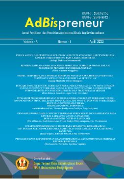 Cover ADBISPRENEUR :  Jurnal Pemikiran dan Penelitian Administrasi Bisnis dan Kewirausahaan / FISIP Universitas Padjadjaran