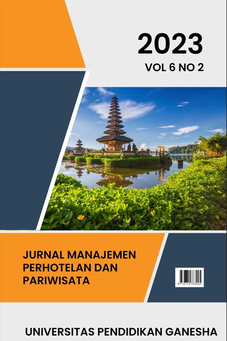 Cover JurnaL MANAJEMEN PERHOTELAN dan PARIWISATA / Universitas Pendidikan Ganesha